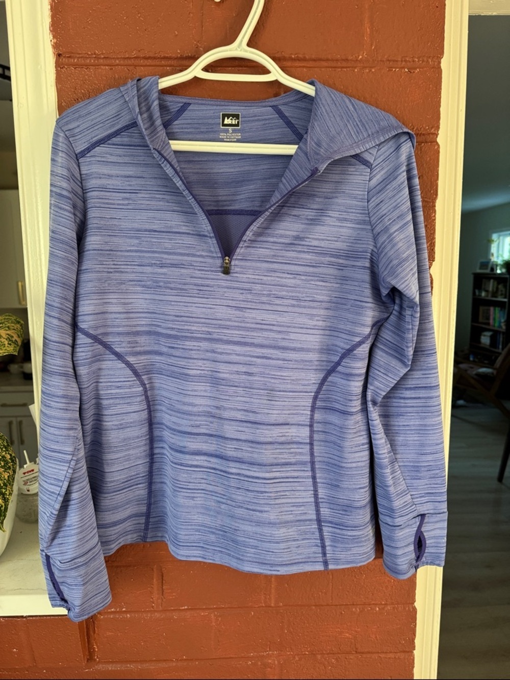 REI Active Quarter Zip Pullover Hooded Jacket Small